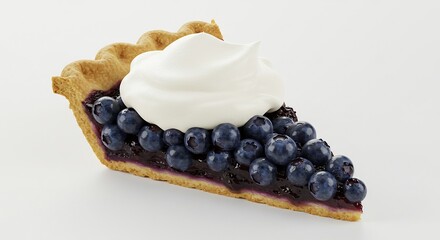 Blaubeerkuchen St�ck cremig luftig leuchtet hell Foto. AI Generated