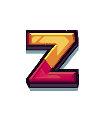 Colorful z letter graphic design
