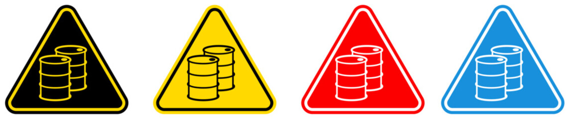 set Attention fuel oil Symbols danger and safety signs design template vector illustration	