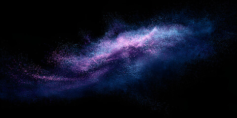 Abstract purple and blue nebula cloud in outer space