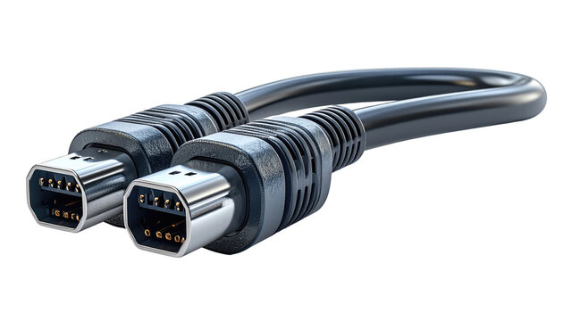 Two parallel computer cables with connectors