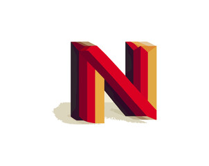 Geometric letter n design illustration