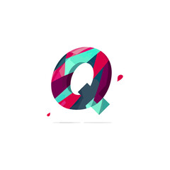 Colorful letter q graphic design