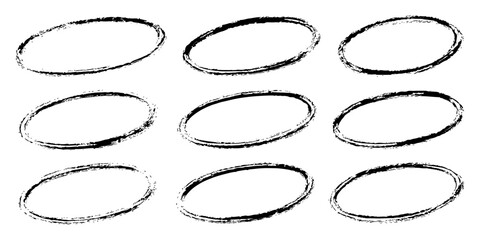 Circle Editing Highlighting. Vector collection of hand drawn line circles. Red circle, pen draw. Highlight hand drawing different circles isolated on background. Set vector illustration. circle sketch