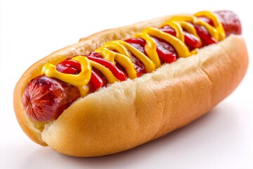 hot dog with mustard