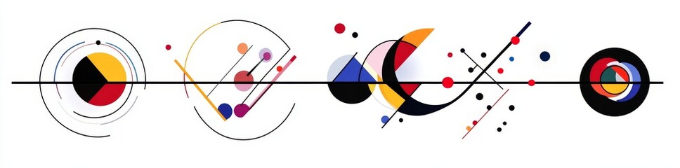 Modern icon representing the zodiac signs of Cancer, Tiger, Pisces, and Libra © Artem