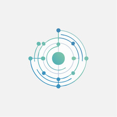 Abstract digital visualization: a concentric circular data diagram with connected points