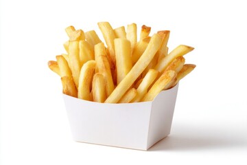 french fries on white background