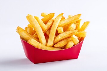 french fries on white background