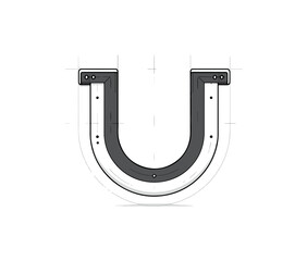 U letter design
