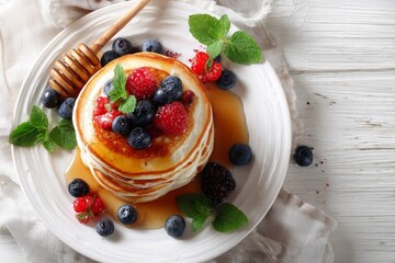 pancakes with berries
