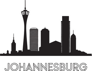 Johannesburg Skyline Silhouette Vector Illustration Urban Landscape Cityscape Architecture