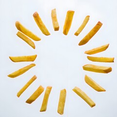 Obraz premium French Fries in Circle Pattern