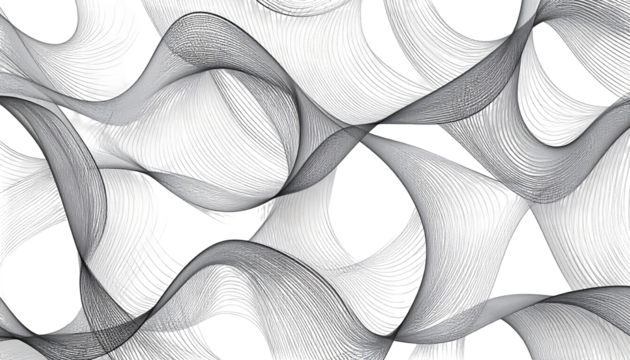 Abstract monochrome pattern of swirling ribbons