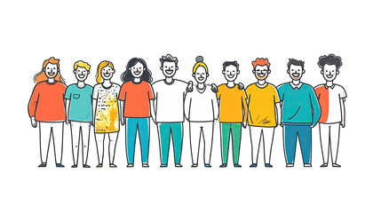 A diverse group of people standing together