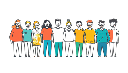 A diverse group of people standing together