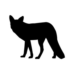 A simple, impactful silhouette of a fox, perfect for use in logos, web design, or print media.