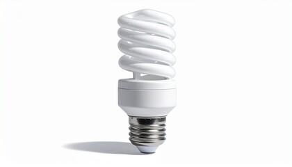 Spiral compact fluorescent light bulb isolated on white background