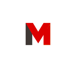 Bold red and gray letter m logo graphic design