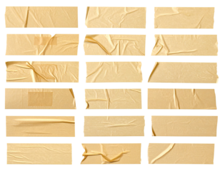 Ripped and Crumpled Tape on Cardboard