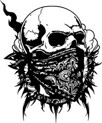 skull head gangster tribal  mask 