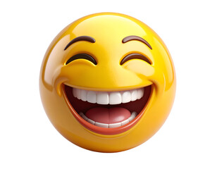 Fototapeta premium A vibrant and cheerful smiling emoji with bright eyes and a wide grin, radiating happiness and joy.
