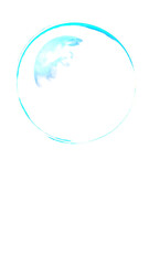 Abstract circle with a light blue moon-like shape