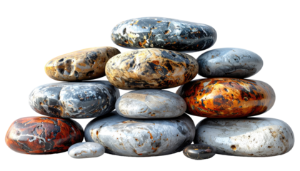 Stacked colorful stones