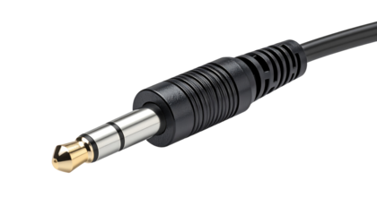 Close-up of a black audio cable connector (1)