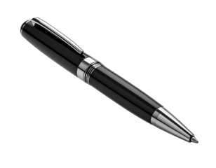 Sleek black pen angled shot