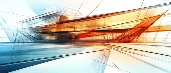 Abstract modern building architectural visualization geometric design