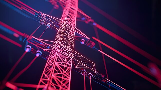 Smart energy grid display glowing graph lines, real-time data flow, intricate interface, power visualization.  