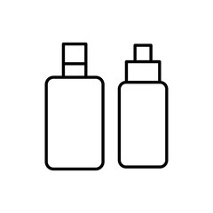 
An illustration of a black icon of makeup and beauty salon supplies on a white background