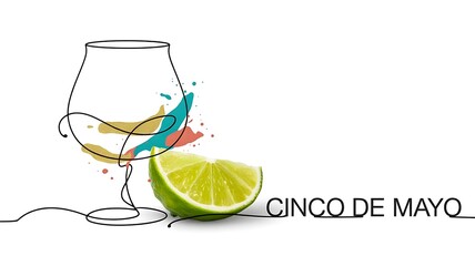 Abstract glass with lime and colorful splashes image
