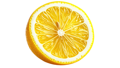 Close-up of a vibrant lemon slice