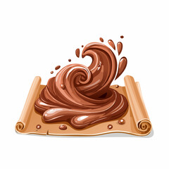 Brown Chocolate Swirl on Parchment Paper