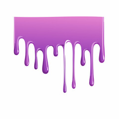 Dripping Purple Paint on White Background