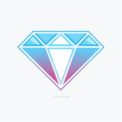 Illustrative Depiction of a Sparkling Gemstone Rendered with Gradient Hues on White