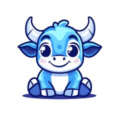 Modern Chinese Zodiac illustration featuring the Ox in a flat design style as part of an icon set