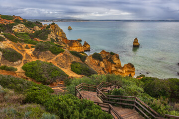 Algarve Coastline In Lagos, Portugal