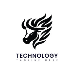 Geometric wildlife abstract logo design vector