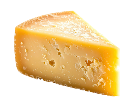 Cheese wedge, pale yellow, aged