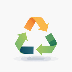 Modern depiction of recycling symbols, advocating for ecological conservation, with vibrant colors