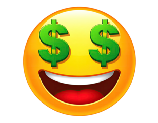 Smiling face with dollar signs for eyes (3)