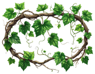 Circular vine wreath design