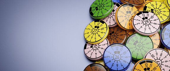 German vehicle inspection stickers / goods vehicle test certificate (