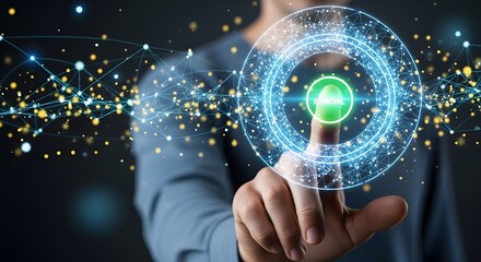 Futuristic Digital Interface Approval Scene
