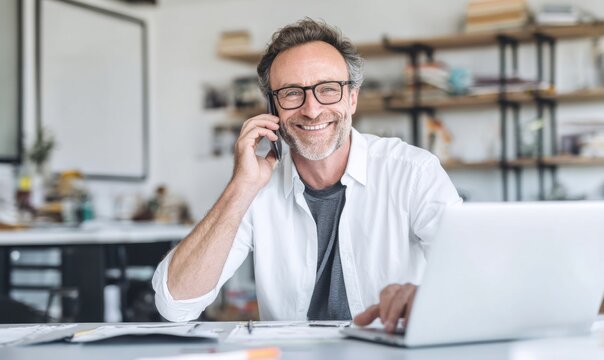 elderly man using smartphone