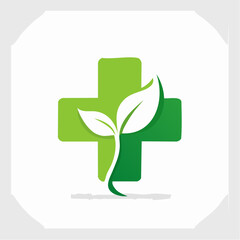 Symbolic representation of a medical cross intertwined with flourishing botanical elements