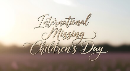 International missing children's day awareness design with calm sunrise background for commemorative events and campaigns